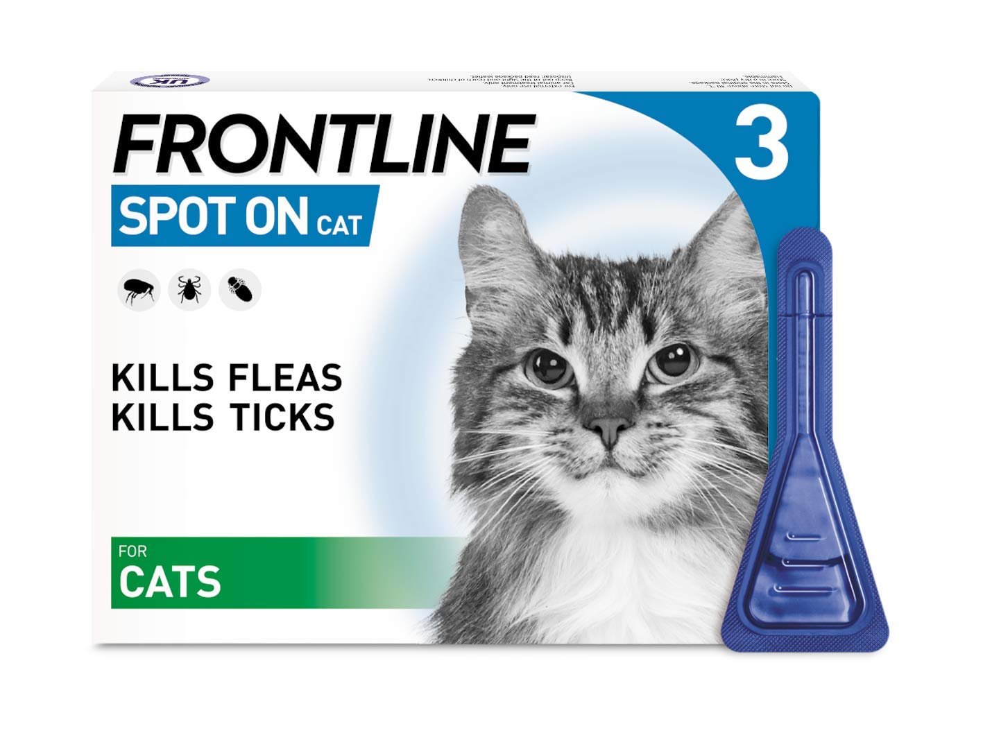 Leeway FRONTLINE SPOT ON FOR CATS (3 PIPETTE) -FLEA, TICK & MITE KILLS & PREVENTS (1 PACK)