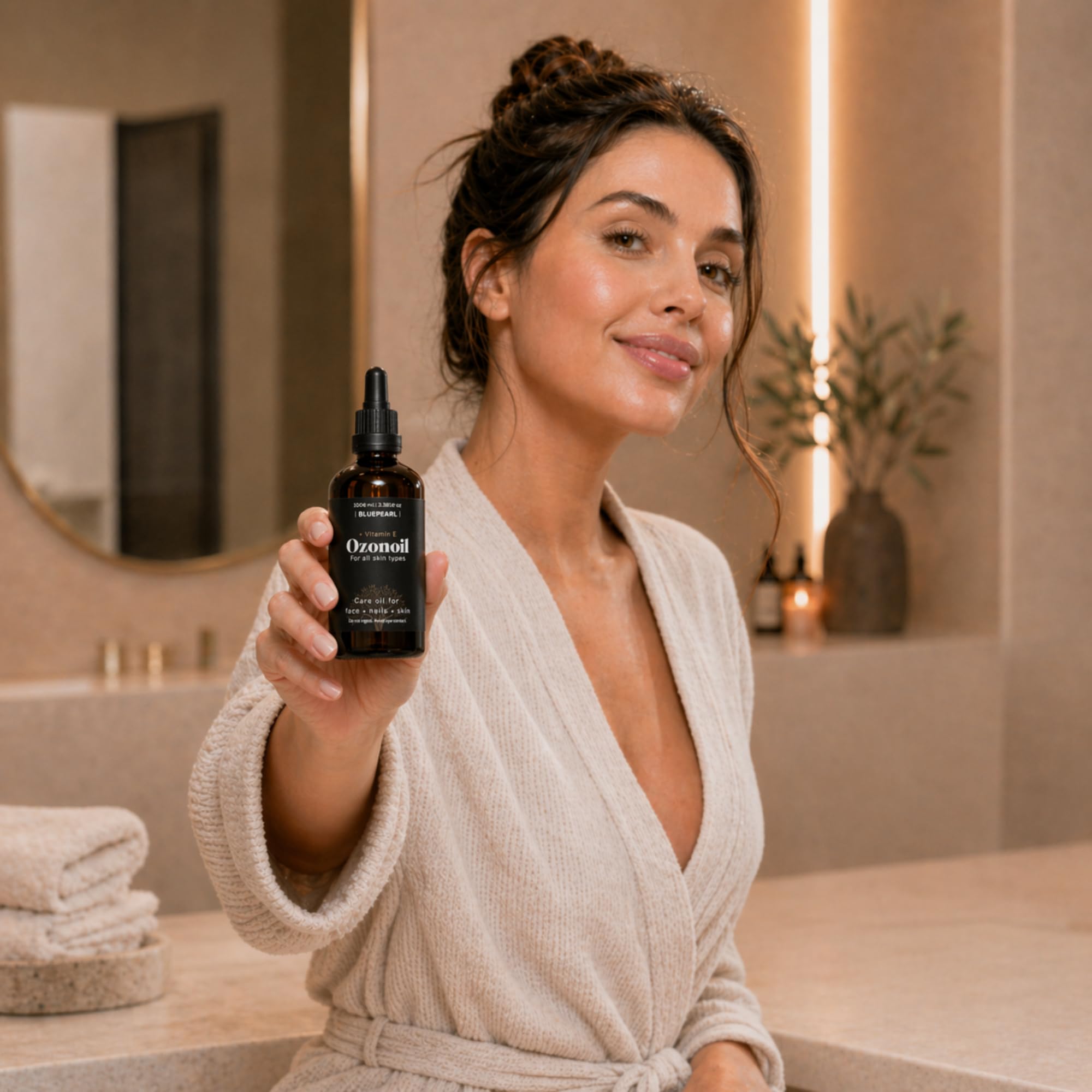 Aceite de ozono 100 ml con vitamina E – Aceite de oliva ozonizado de Austria – Envasado a mano y ozonizado 48 horas – Aceite de cuidado cosmético natural para pieles sensibles, cara, uñas y piel
