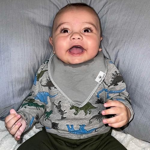 Miniatura 7 de Diaper Squad 100 algodón orgánico neutro sólido paquete de 10 baberos bandana para bebés para niños y niñas colores lisos