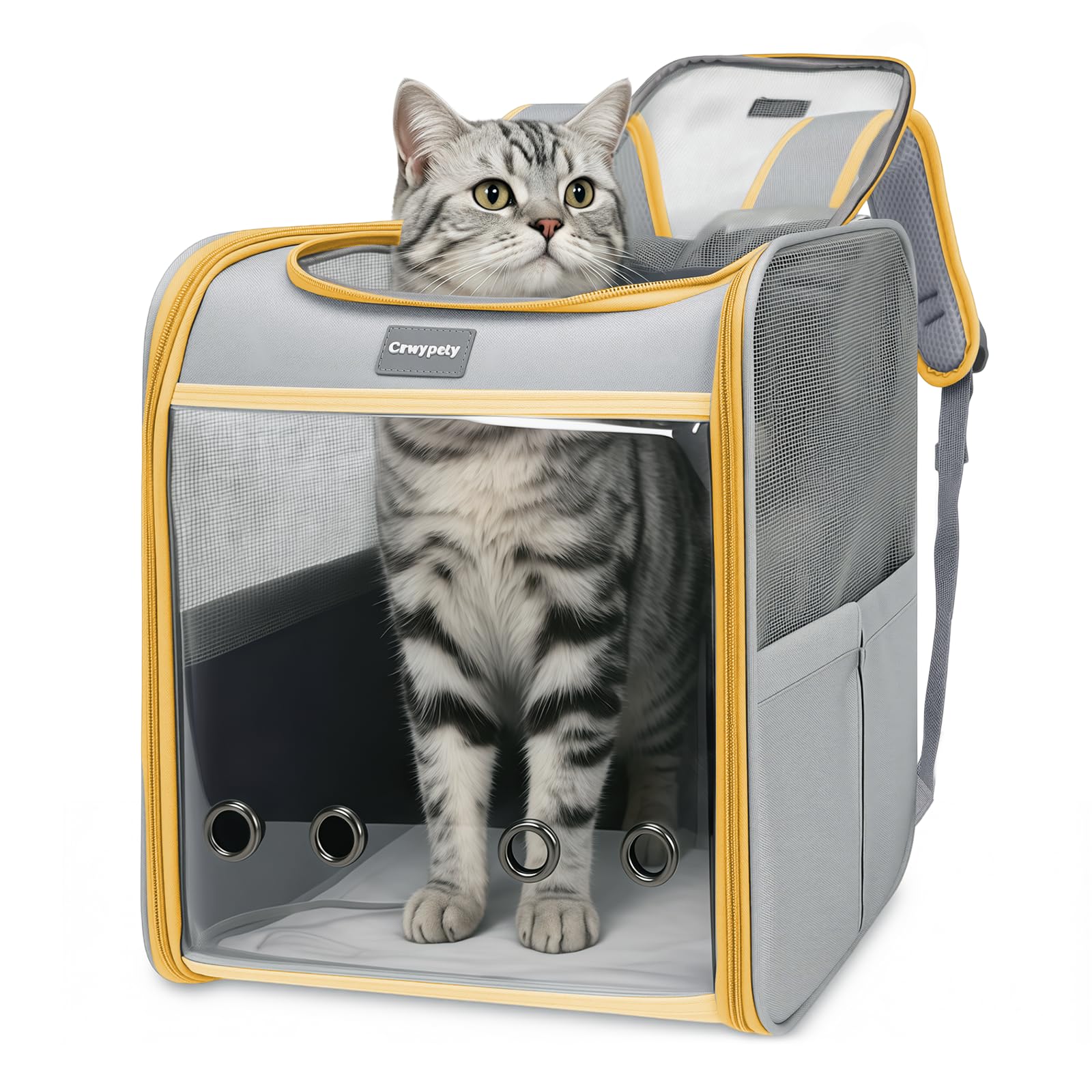 Mochila para gatos plegable Cawypety con diseño transpirable y gran capacidad de carga