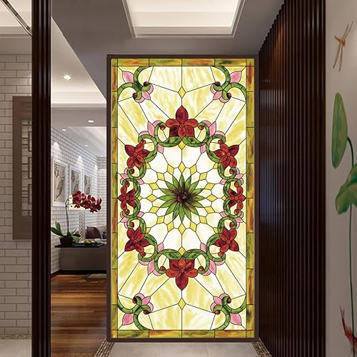 Miniatura 4 de Lámina decorativa para ventana, estilo iglesia, esmerilado, para ventana, para oficina en casa (ancho x largo) (43.3 x 55.1 pulgadas) 43.3 x 55.1 in