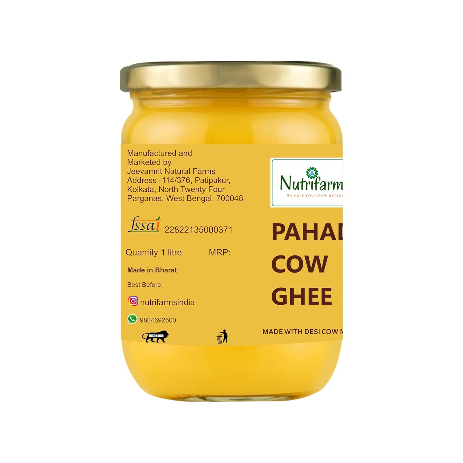 NUTRIFARM Pahadi Cow Ghee 500 ml