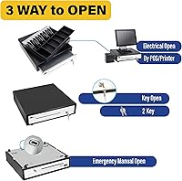 Vista 6 de HK SYSTEMS Cajón de efectivo negro resistente frontal de 16 pulgadas "acero inoxidable" con 5Bill/5Coin
