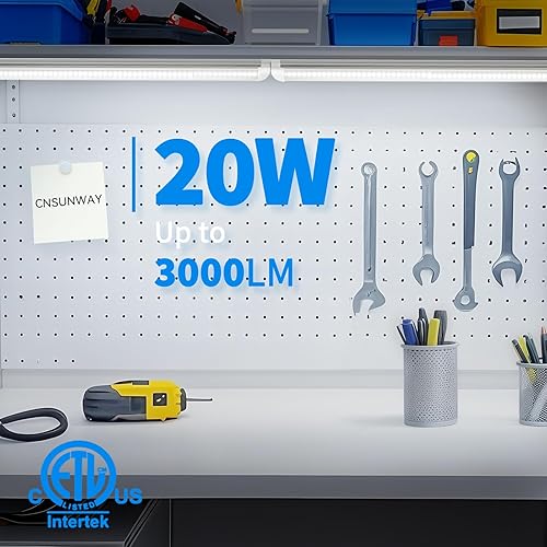 Miniatura 4 de CNSUNWAY LIGHTING Luz LED de tienda de 2 pies, 20 W, 2500 lm, lámpara LED T8 de luz diurna de 5000 K, forma de V, alto rendimiento, luces de tienda