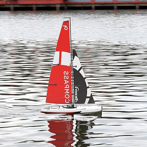Miniatura 7 de VOLANTEXRC 2.4 GHz 2 canales control remoto velero RC brújula 25.591in listo para correr (RTR) RG65 Class Competition RC Boat RTR para