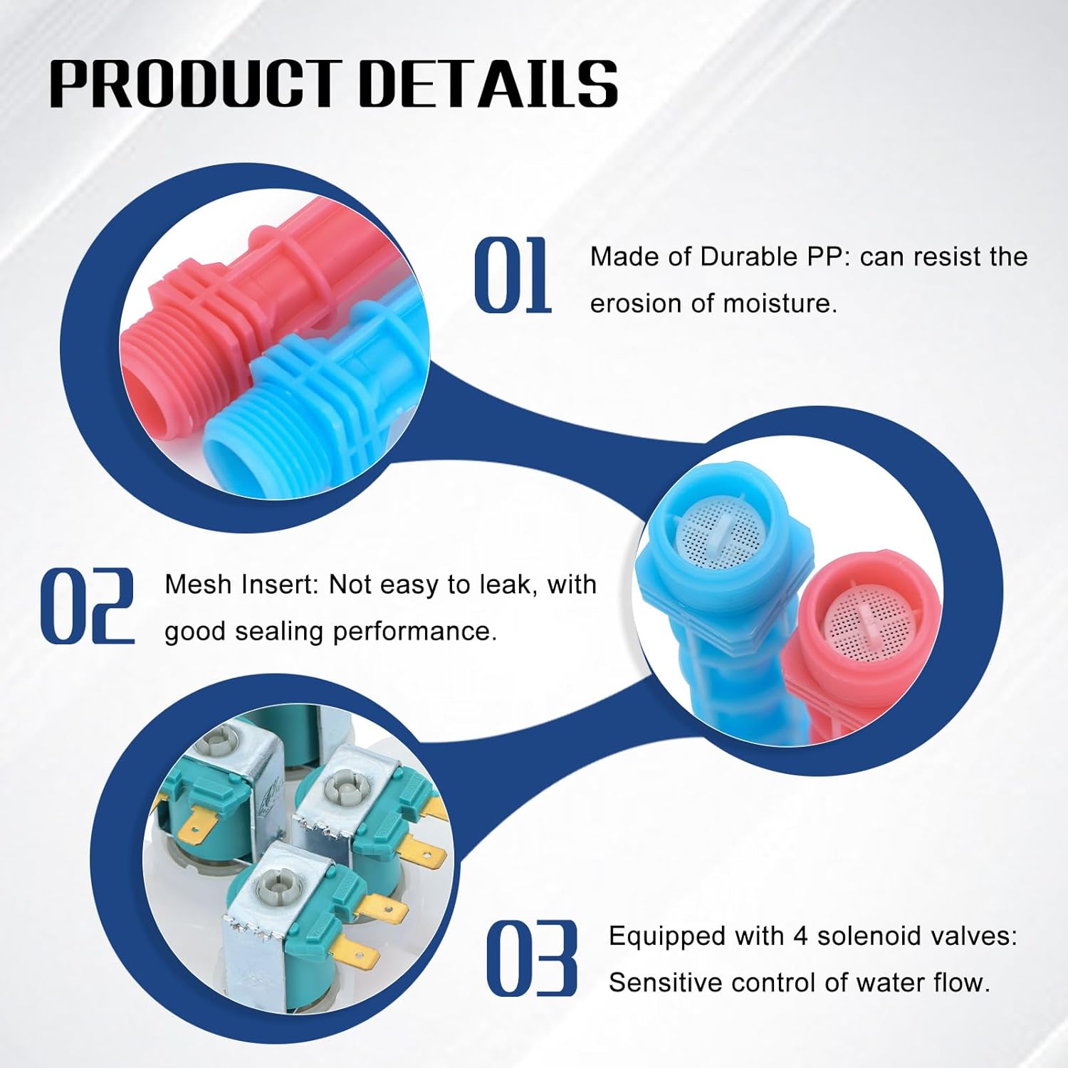 134637810 Washer Water Inlet Valve OEM (5 YEAR WARRANTY) - Compatible with Frigidaire Kenmore Electrolux Crosley Washing Machine, Replaces 1482877 AP4368791 134637800 PS2349248