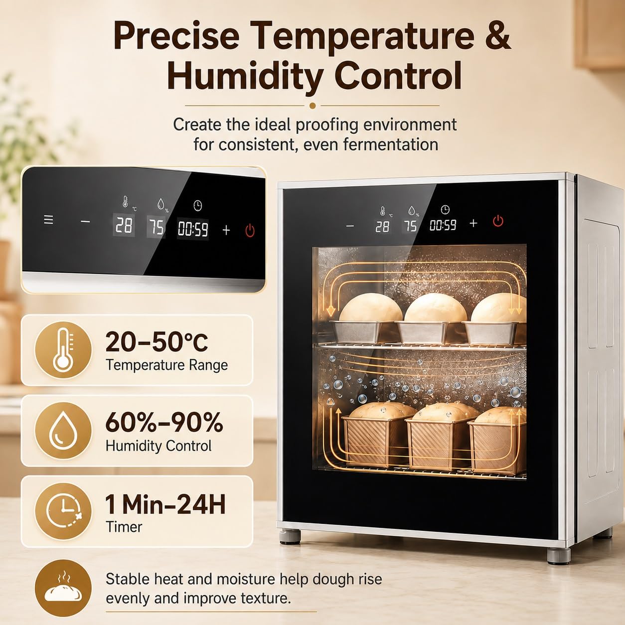 Máquina de Fermentación de Pan, Fermentadora Eléctrica de Masa