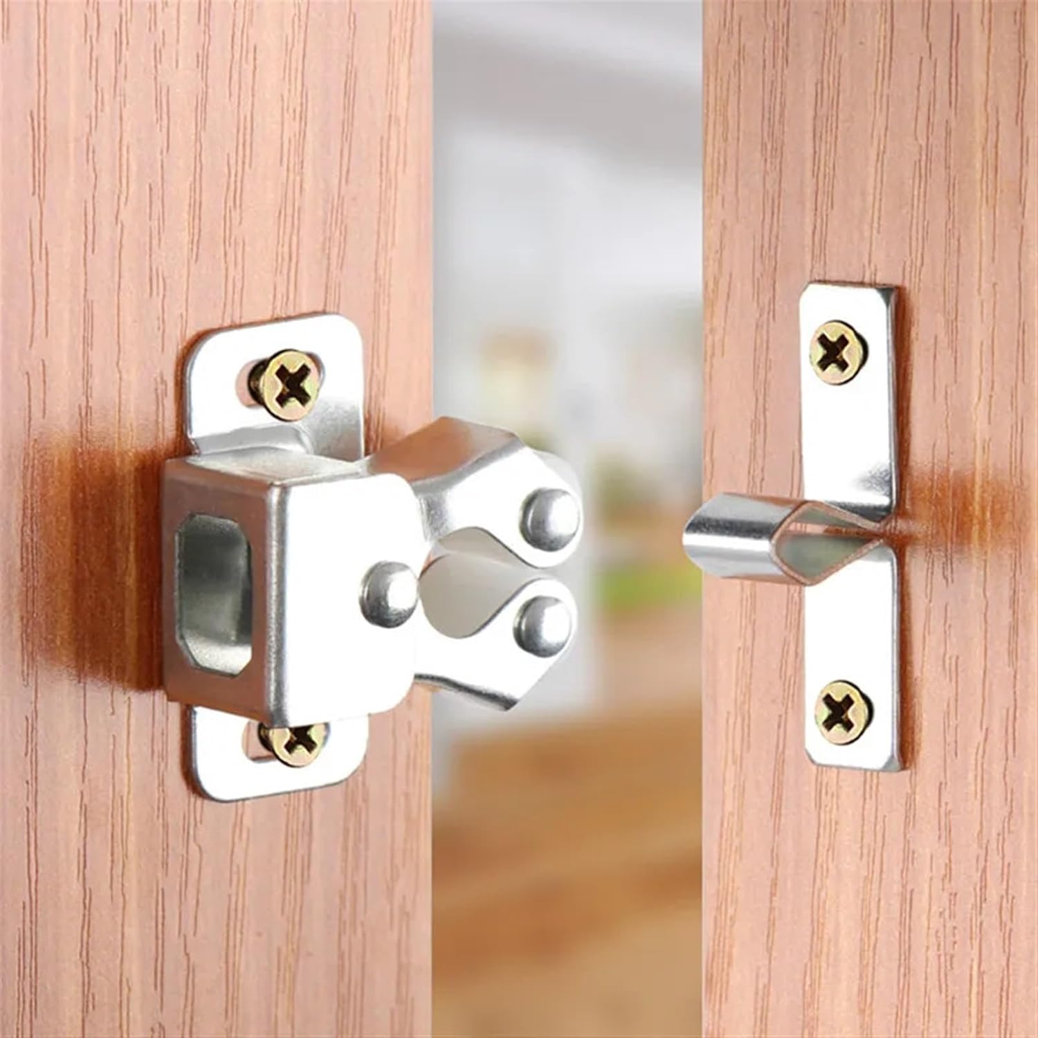 Door Clip Cabinet Door Iron Clip Lock Card Switch Clip Lock Spring Door Clip Cabinet Door Absorber 2Pcs(A)