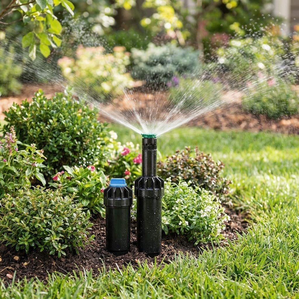 Confezione da 10 diffusori di irrigazione emergente, 5 cm, con ugello KVF-15 K-Rain, irrigatore di portata 4,5 metri, regolabile da 0° a 360°, irrigazione precisa e basso consumo d'acqua, piccoli