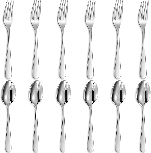 KEAWELL Juego de cubiertos Louise de 12 piezas acero inoxidable 1810 pulido con espejo apto para lavavajillas