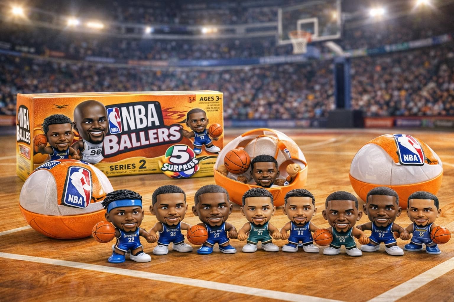 ZURU 5 Surprise NBA Ballers Series 2 - Personaggi e accessori da collezione ufficiali NBA, giocattolo sportivo a sorpresa (4 capsule)