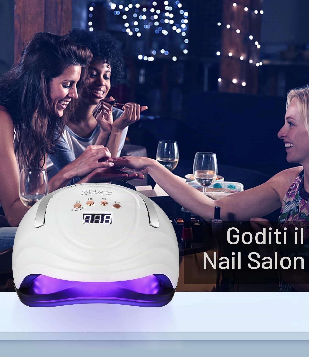 Professionale Lampada UV LED Unghie, 380W 81 sfere di lampada a LEDs, Semipermanente Curare Rapidamente Pedicure Fornetto per Tutti i Smalti, Automatico Sensore per Manicure a Casa e in Salone