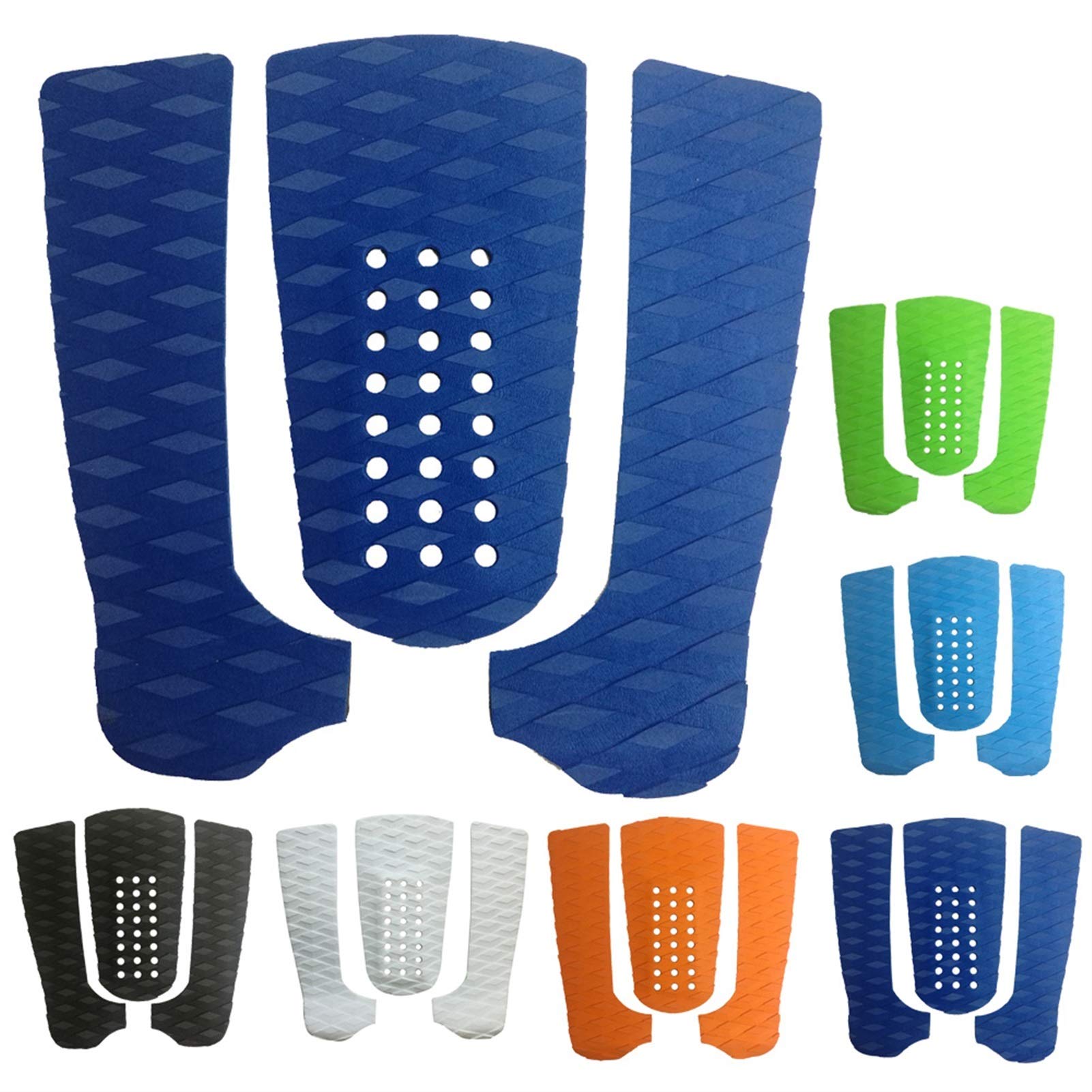 Pads de tracción de Tabla de Surf 3 Piezas Stomp Pad EVA Mazo de la Placa de Espuma para Skimboard, Tabla de paletas (Color : White)