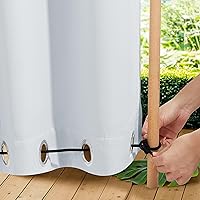 Vista 85 de NICETOWN - 2 paneles de cortinas para exteriores impermeables extra largas de 108 pulgadas para patio, a prueba de viento, ojales en la parte