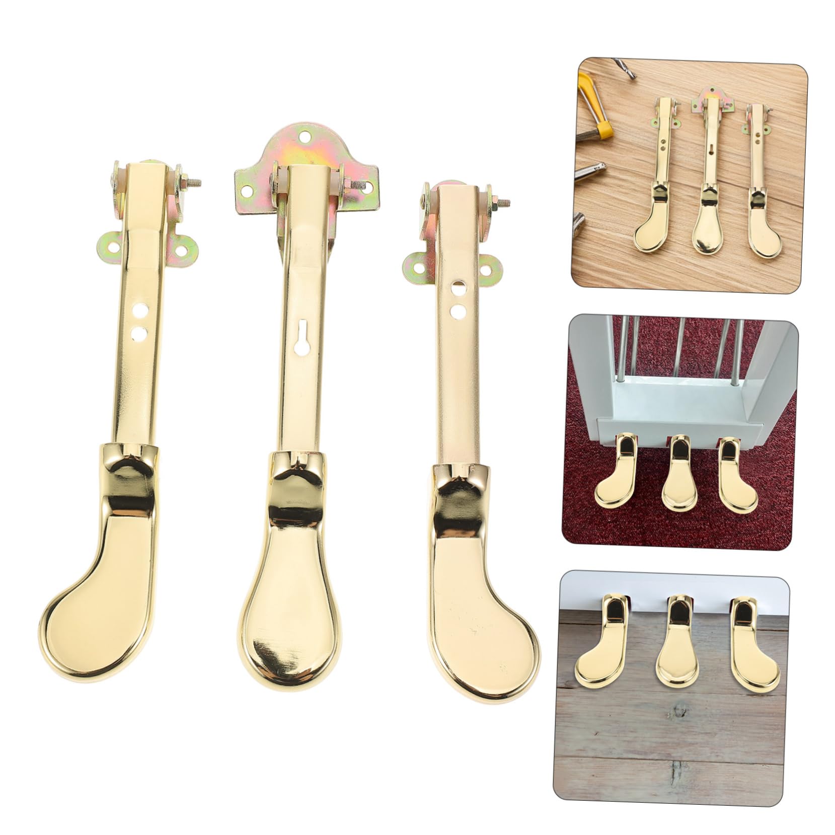 Mikinona 3 Piezas Pedal Sustain para Piano Vertical Palanca Doble Orificio Antideslizante Accesorio Metálico para Teclado Eléctrico Fácil Instalación y Acabado Elegante