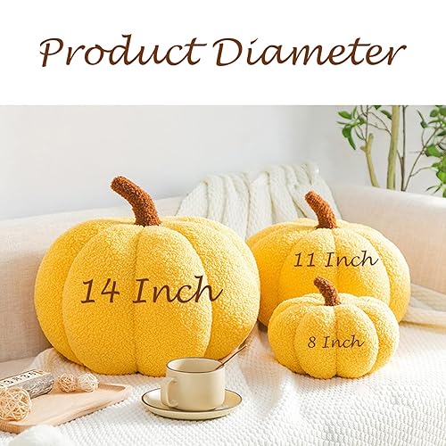 Miniatura 5 de Halloween Pumpkin Pillow, Handmade Halloween Pumpkin Throw Pillow Decor, Halloween Plush Stuffed Halloween Pumpkin Shaped Decoration, for Home Decor