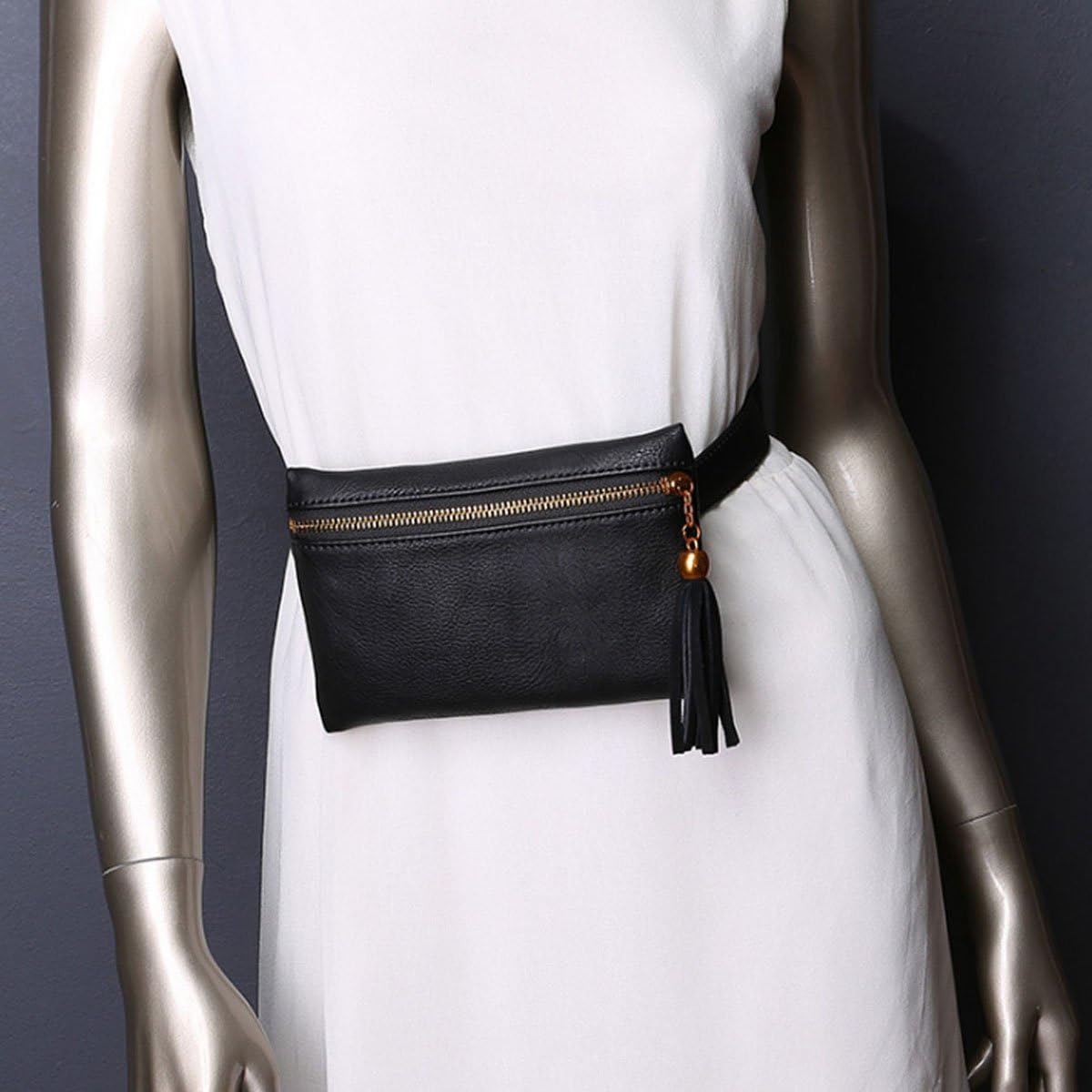 Goclothod Faux Leather Fanny Pack Women Waist Bag Small Purse Belt Bum Bag - Image 3