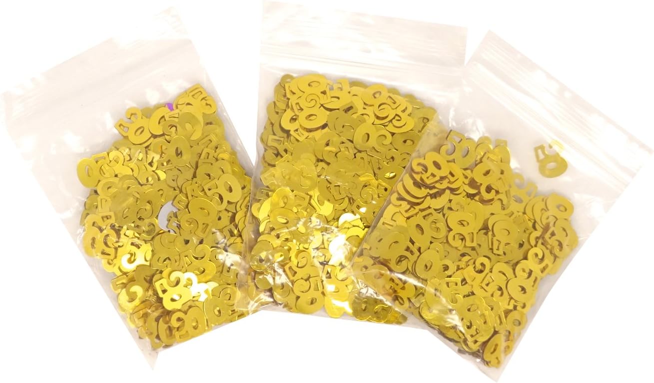 "Honbay 2100 Pieces 1.6Oz Double Sided Sparkly Number 50 Confetti for 50th Birthday, 50th Class Reunion, 50th Wedding Anniversary,etc (Gold)"
