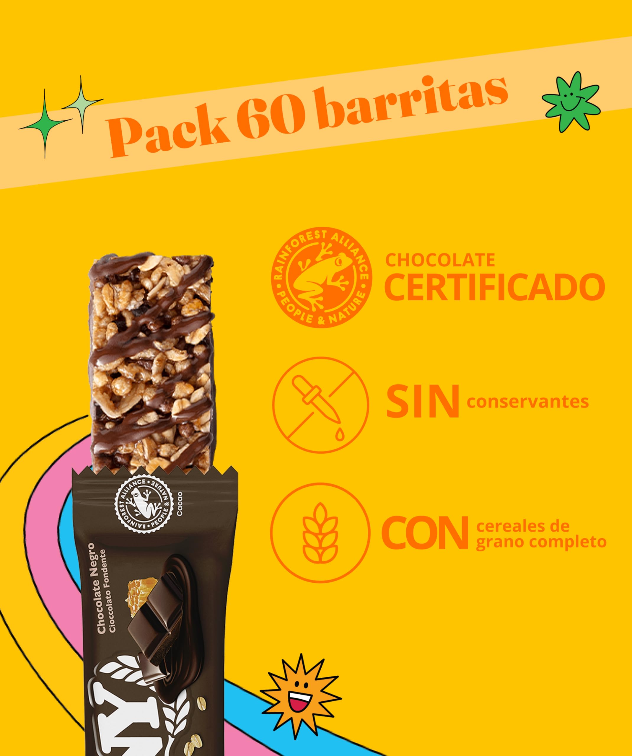 Corny - Barritas de Cereales con Chocolate Negro. 10 estuches con 6 barritas 10x(6x23g)