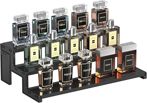 Miniatura 12 de Lifewit Organizador de soporte de perfume de 12 pulgadas, elevador de exhibición de plástico de 3 niveles para maquillaje, almacenamiento de tocador