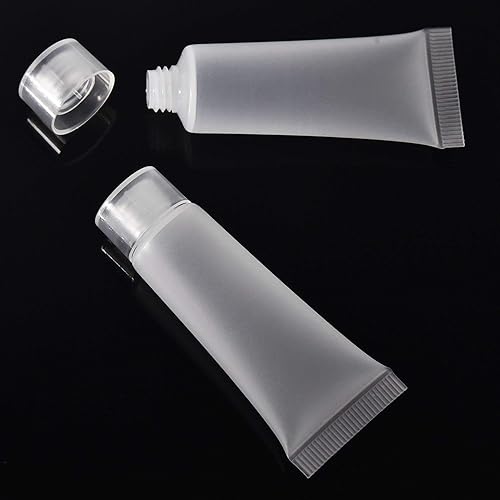 Miniatura 3 de Mose Cafolo  100 botellas vacías de loción de artículos de tocador con tapa de tornillo. Plástico blanco liso y pulido con jeringa gratis como regalo