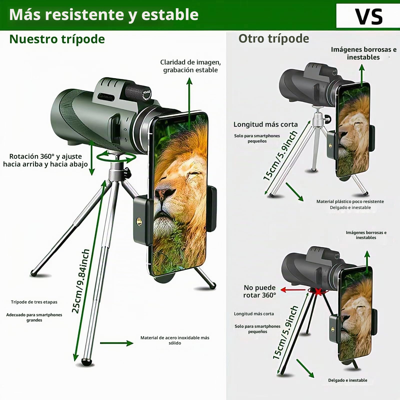 Monocular 12 x 50, Telescopio Monocular, Telescopio Monoculares de Largo Alcance, BAK4 Prisma y Lente FMC,monocular, para observación de Aves, Caza, Viajes, conciertos