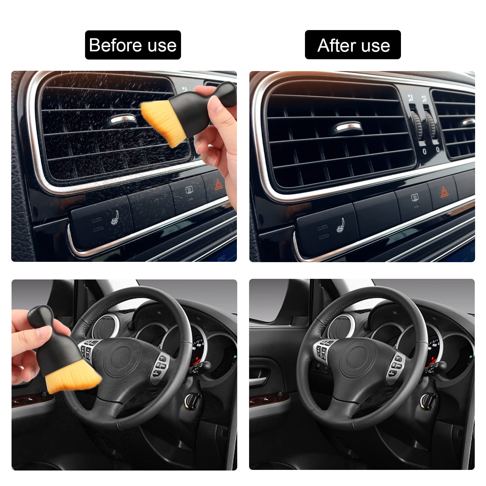 7 Auto Premium Detailing Brush Set, Auto Detailing Reinigingsborstels Kit, Automotive Detail Borstels voor Auto Exterieur, Interieur, Luchtopeningen, Dashboard, Emblemen, Motor, Wiel