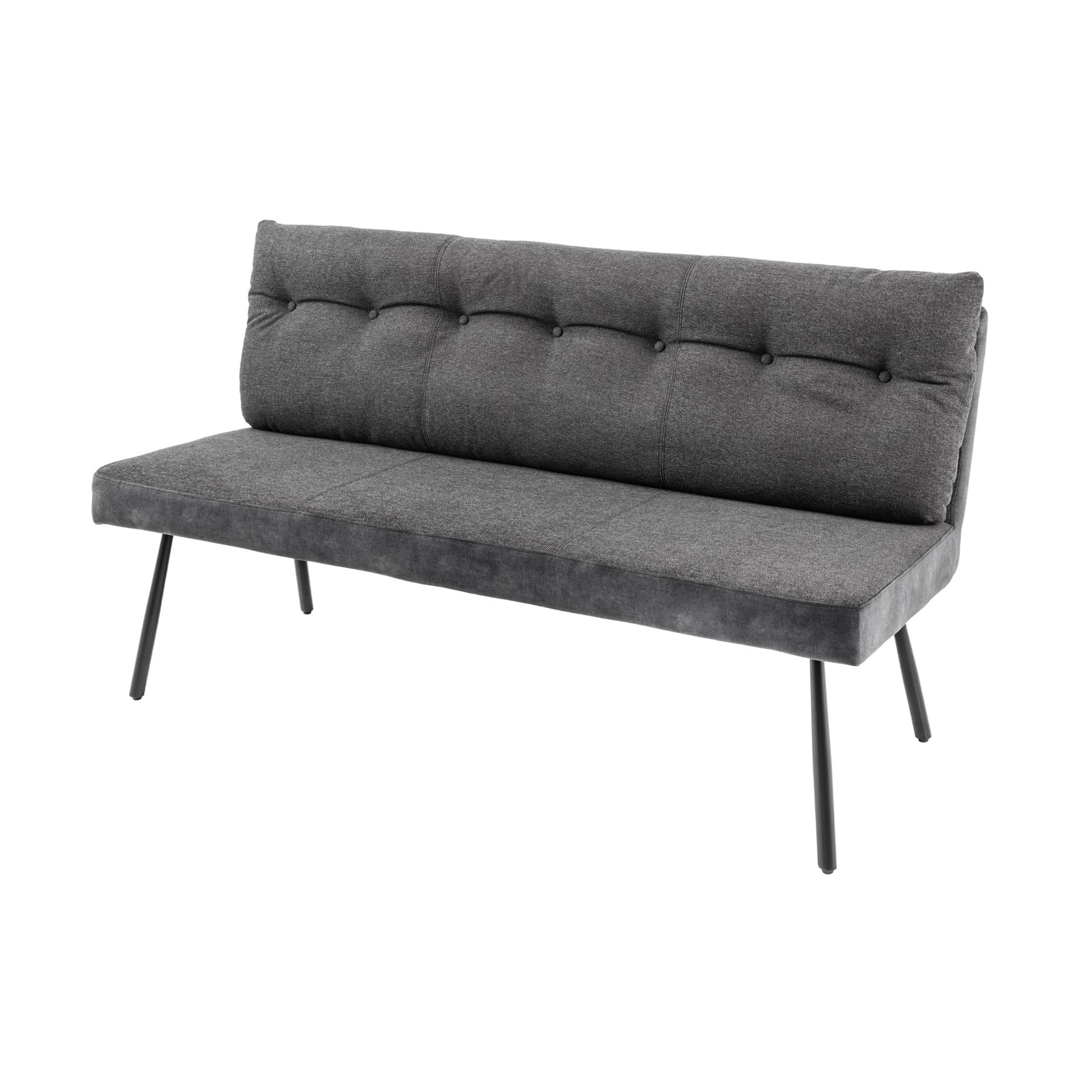 riess-ambiente Sitzbank BIG GEORGE 160cm anthrazit / schwarz – Sitzbank mit Rückenlehne