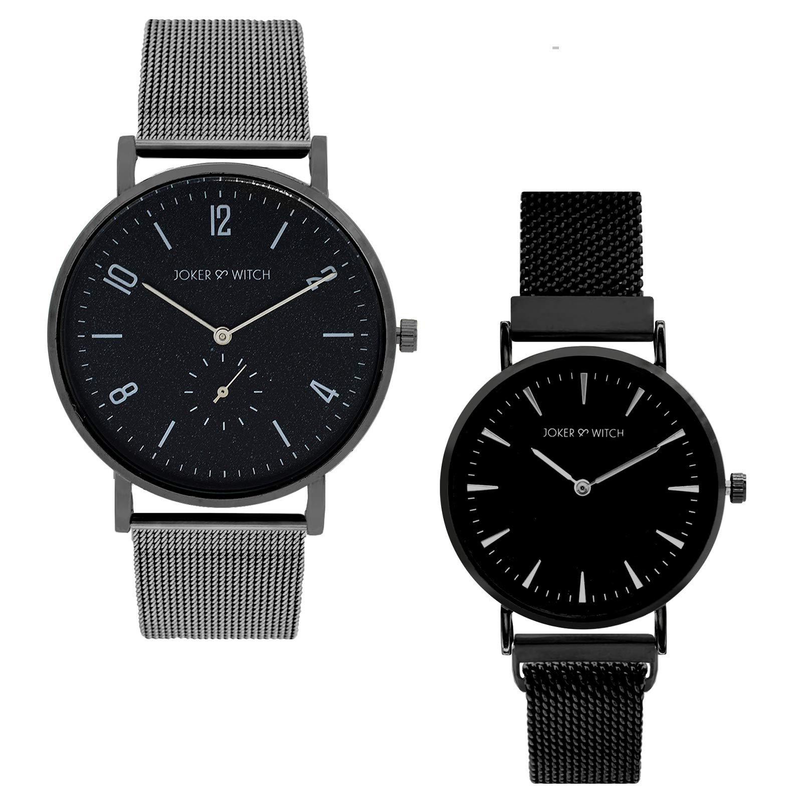 Joker & Witch Stainless Steel Fred & Wilma Couple Analogue Watches, Black Dial, Black Band (B08KQCPB1Q) Amazon Price History, Amazon Price Tracker