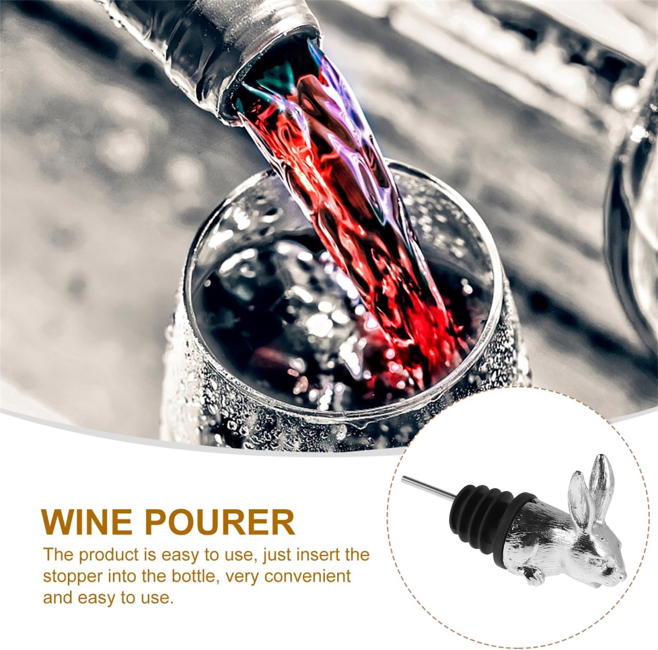 BESTOYARD Creative Wine Pourer Stainless Steel Animal Wine Aerator for Beverages Fun Pourer for Parties and Design