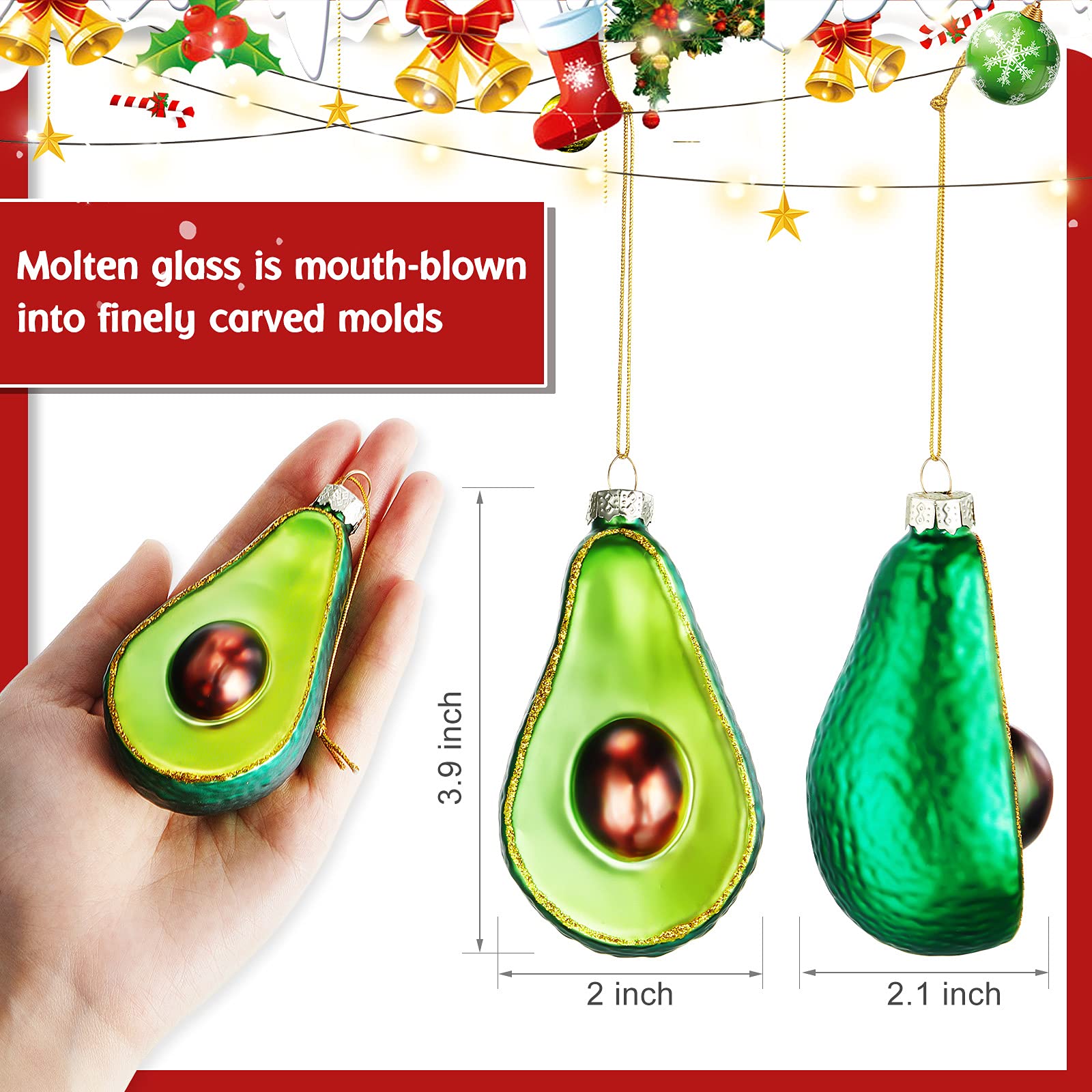 Amazon.co.jp: クリスマスオーナメント 2ピース グアカモール