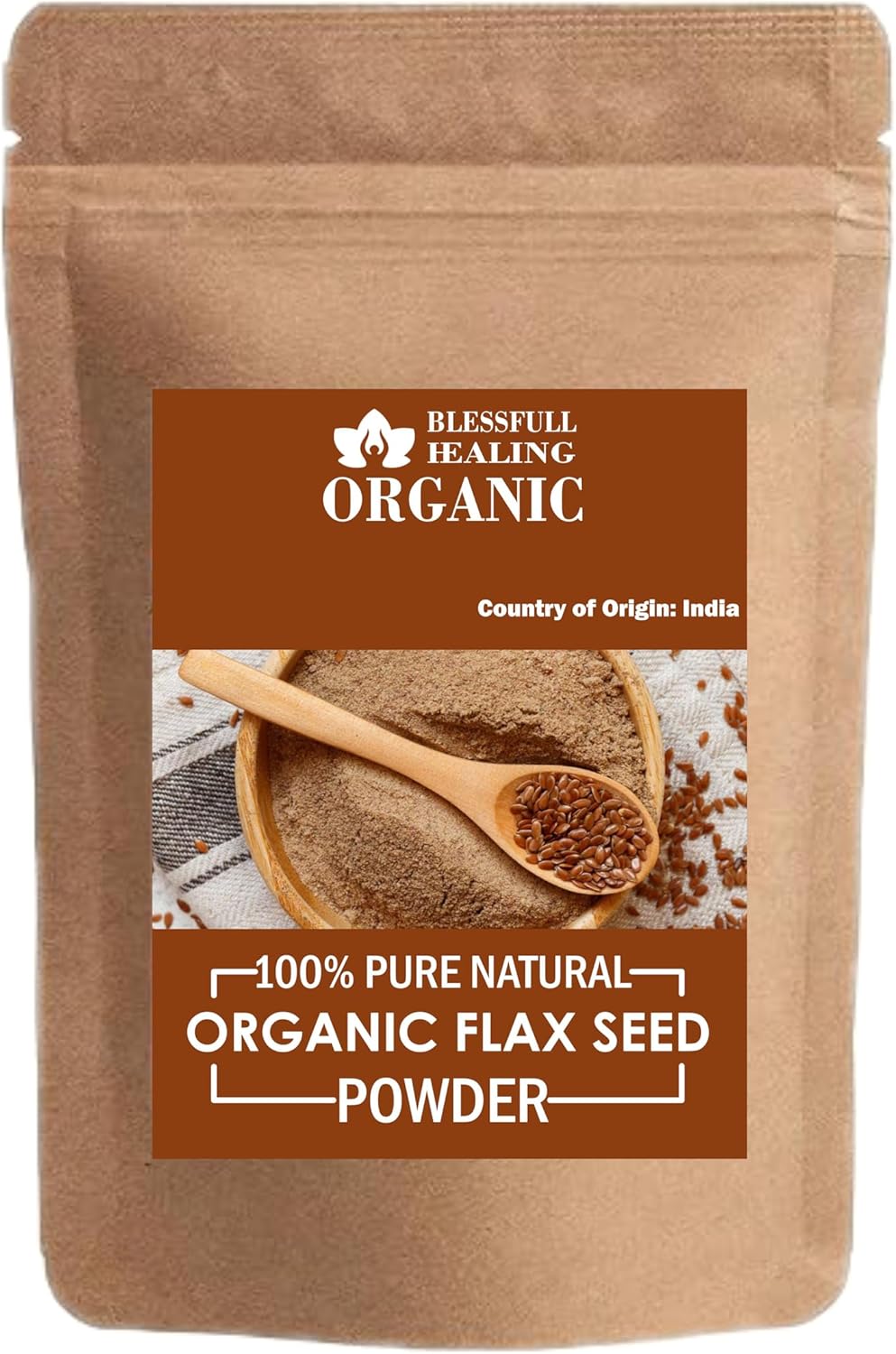 Blessfull Healing Organic 100% Pure Natural Organic Flax Seed Powder | 200 Gram / 7.05 oz