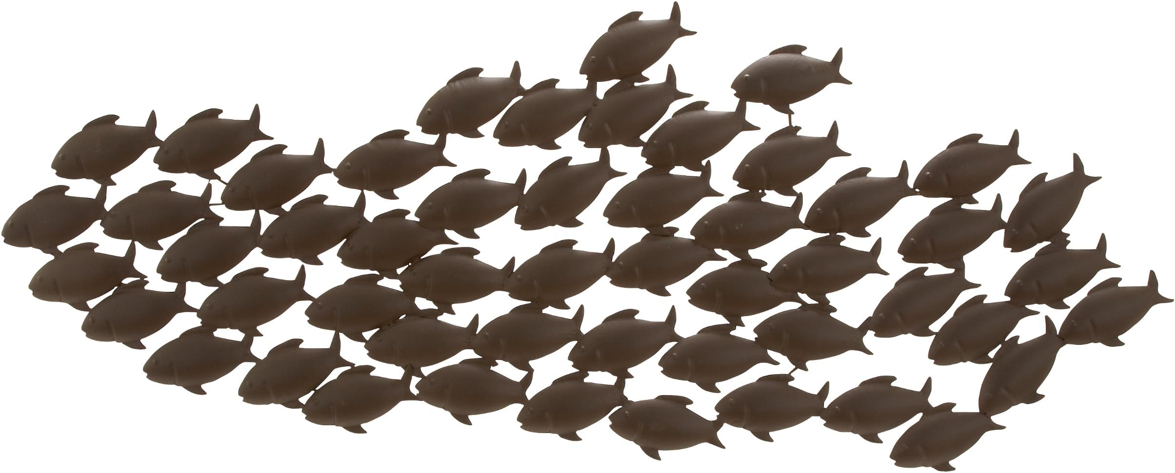 Deco 79 Metal Fish Home Wall Decor Wall Sculpture, Wall Art 53" x 1" x 20", Dark Brown
