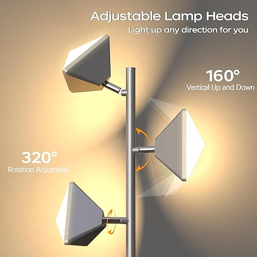 Miniatura 2 de Lámpara de pie LED de árbol, lámpara de pie alta regulable de 36 W con control remoto y táctil, 2700K-6500K 4 temperaturas de color, 3 luces LED