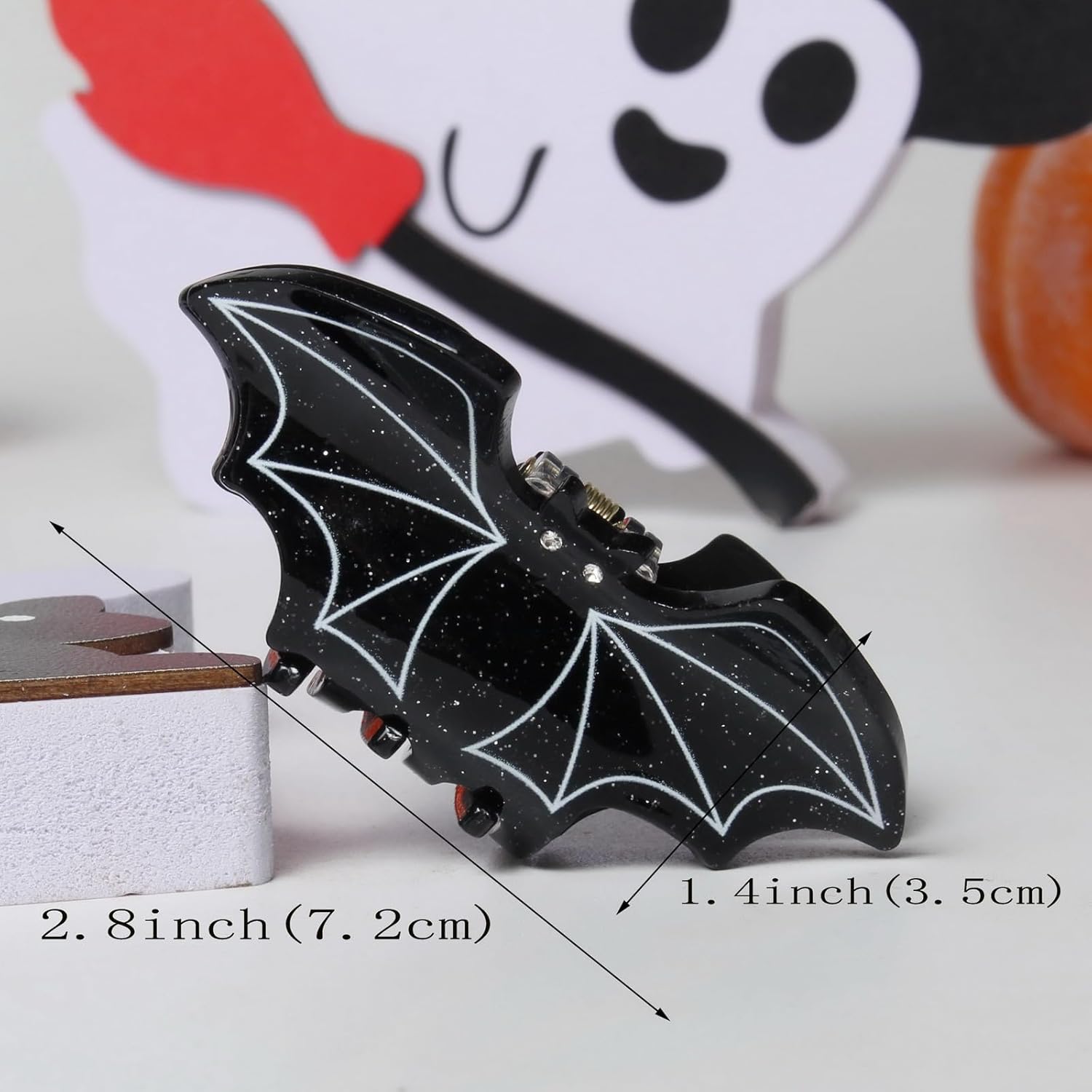 Halloween Hair Claw Clips for Girls Women Pumpkin Ghost Devil Bat Candy Small Hair Clip Perfect for Half up Hair Cute Halloween Hair Accessories 4 Pack - Image 9