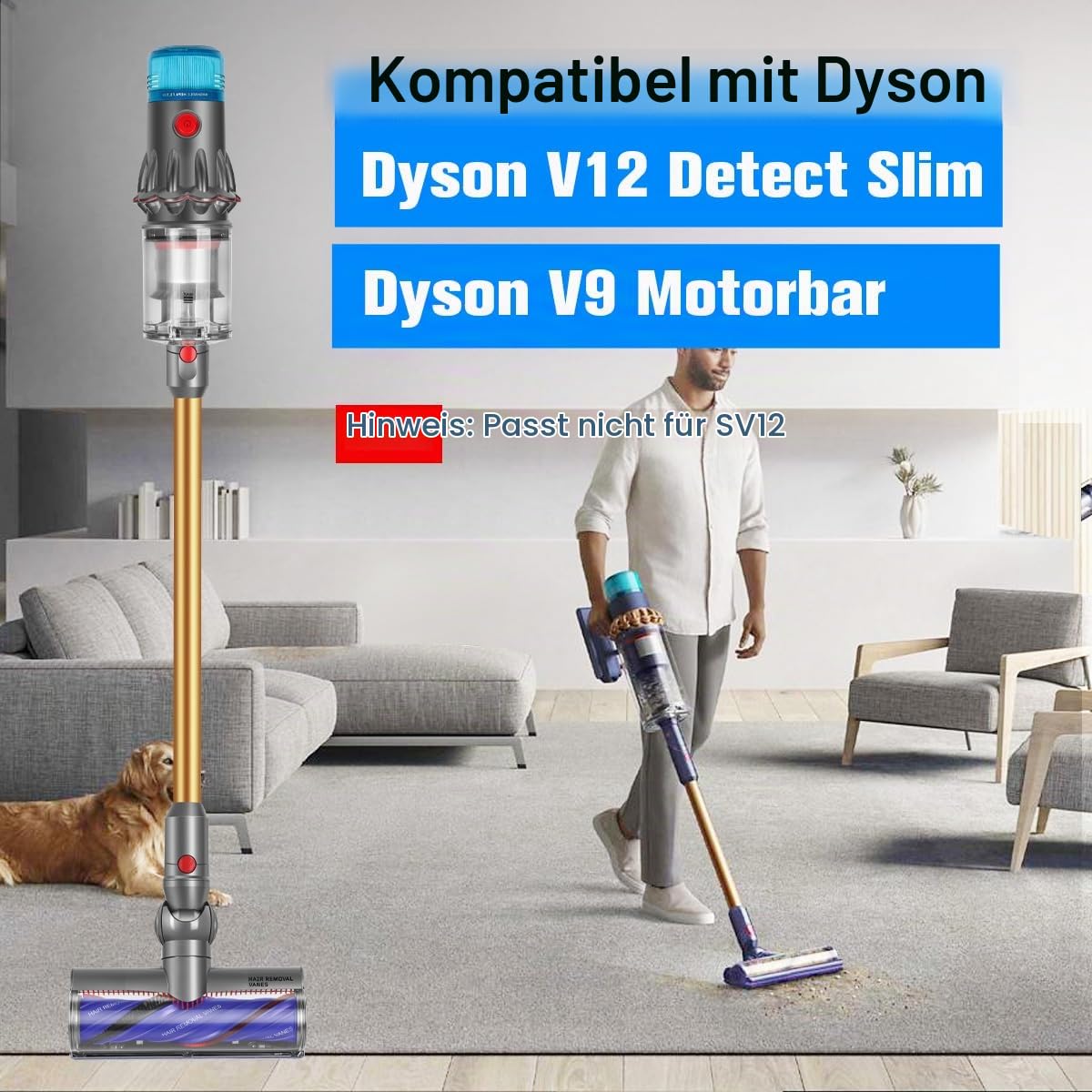 V12 Bodendüse Bürste Kompatibel mit Dyson V12 Slim & V9 Motorbar