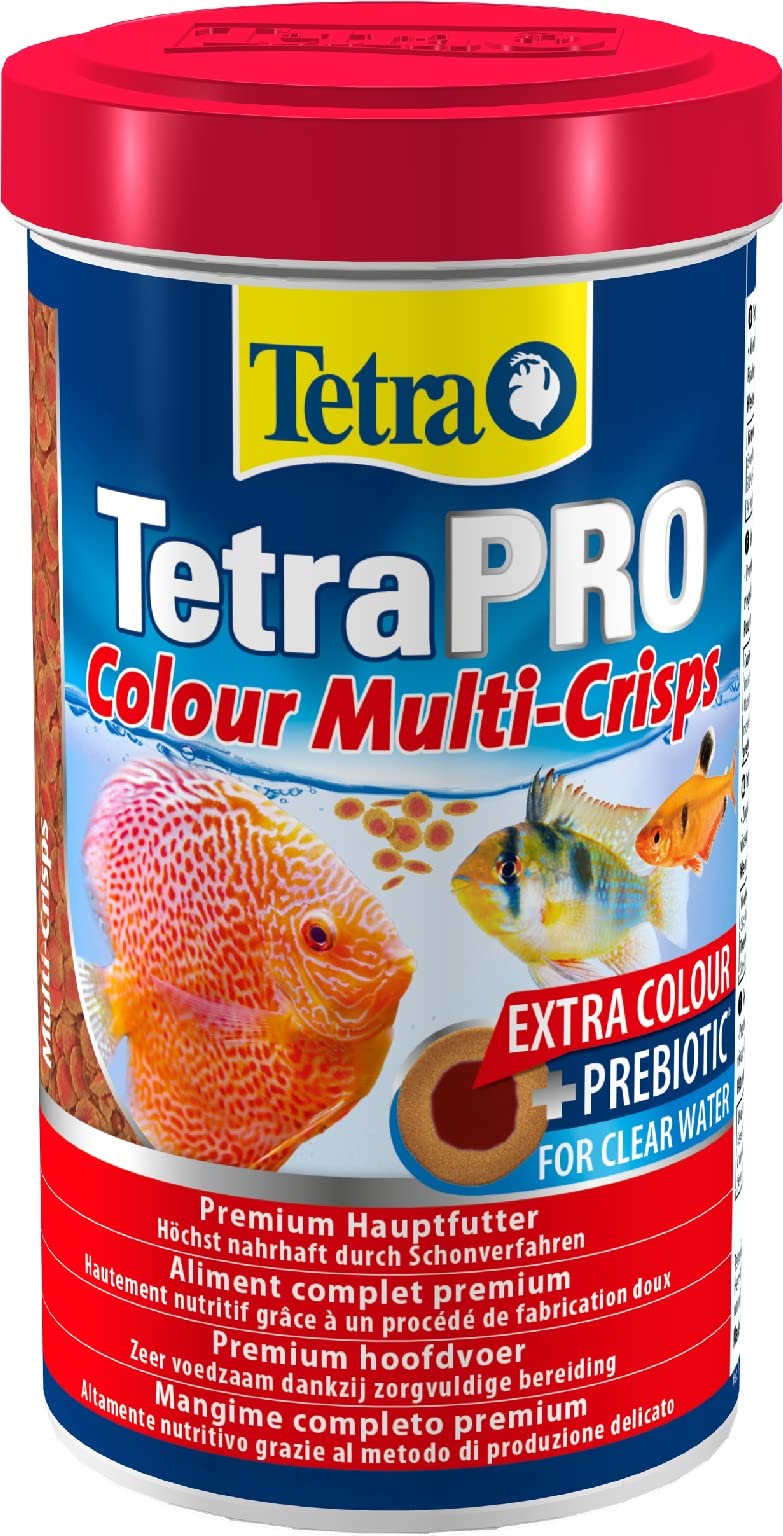Tetra Pro Colour Multi-Crisps - Alimento completo con un valor nutritivo óptimo, concentrado de color adicional realza la coloración de los peces, lata 500 ml