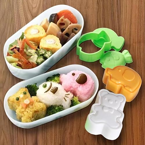 Miniatura 6 de Paquete de 7 moldes de onigiri, kit de molde de arroz para musubi, molde antiadherente para hacer Musubi, máquina de prensa de bolas de arroz,