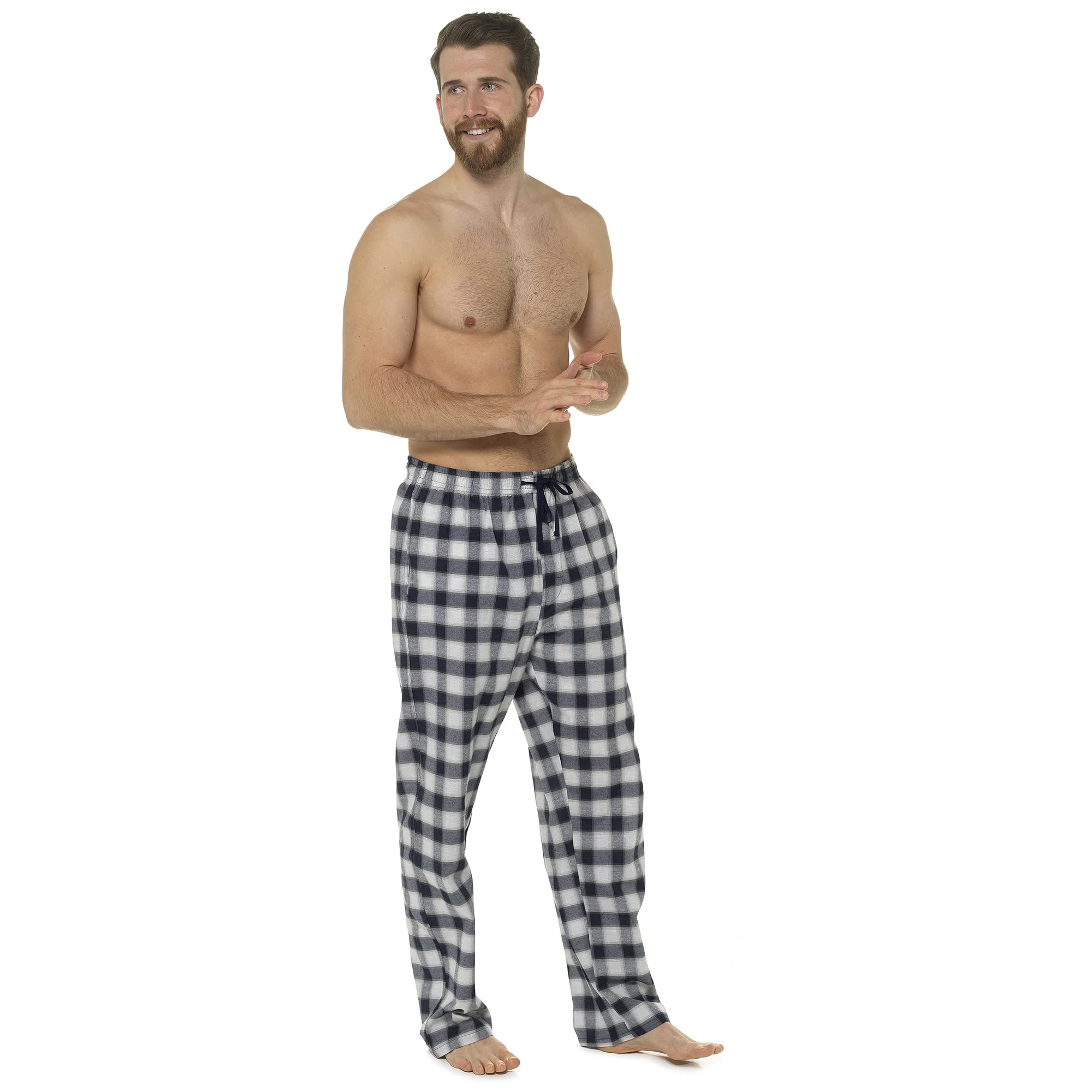 Undercover Mens Foxbury Pyjama Bottoms HT242 Navy Check 2XL
