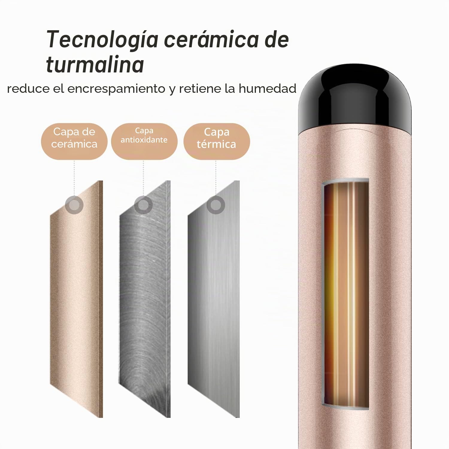 Hoson 45mm Rizador de pelo profesional, rizador para pelo largo y corto