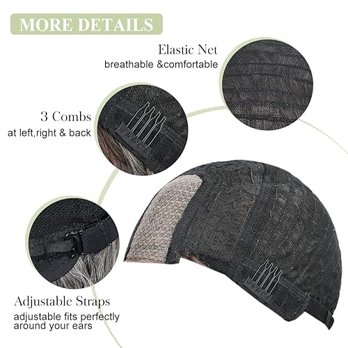 Miniatura 6 de Halcyon Peluca larga ondulada para mujer, peluca ondulada y rizada de 26 pulgadas, parte media, larga, ondulada para uso diario, peluca de fibra