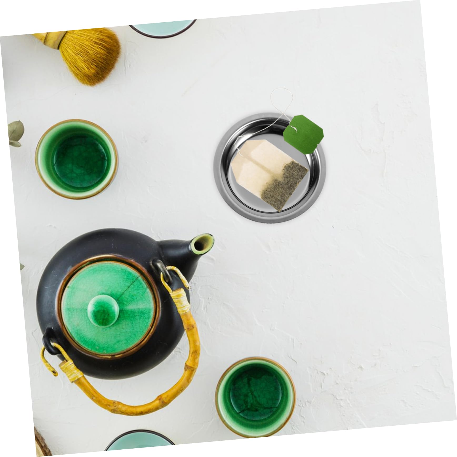 PRETYZOOM Tea Bag Storage Dish Stylish Stainless Steel Coaster for Tea Bags Decorative Tea Bag Saucer for Home Restaurants Tearooms Hot Insulation Accessory