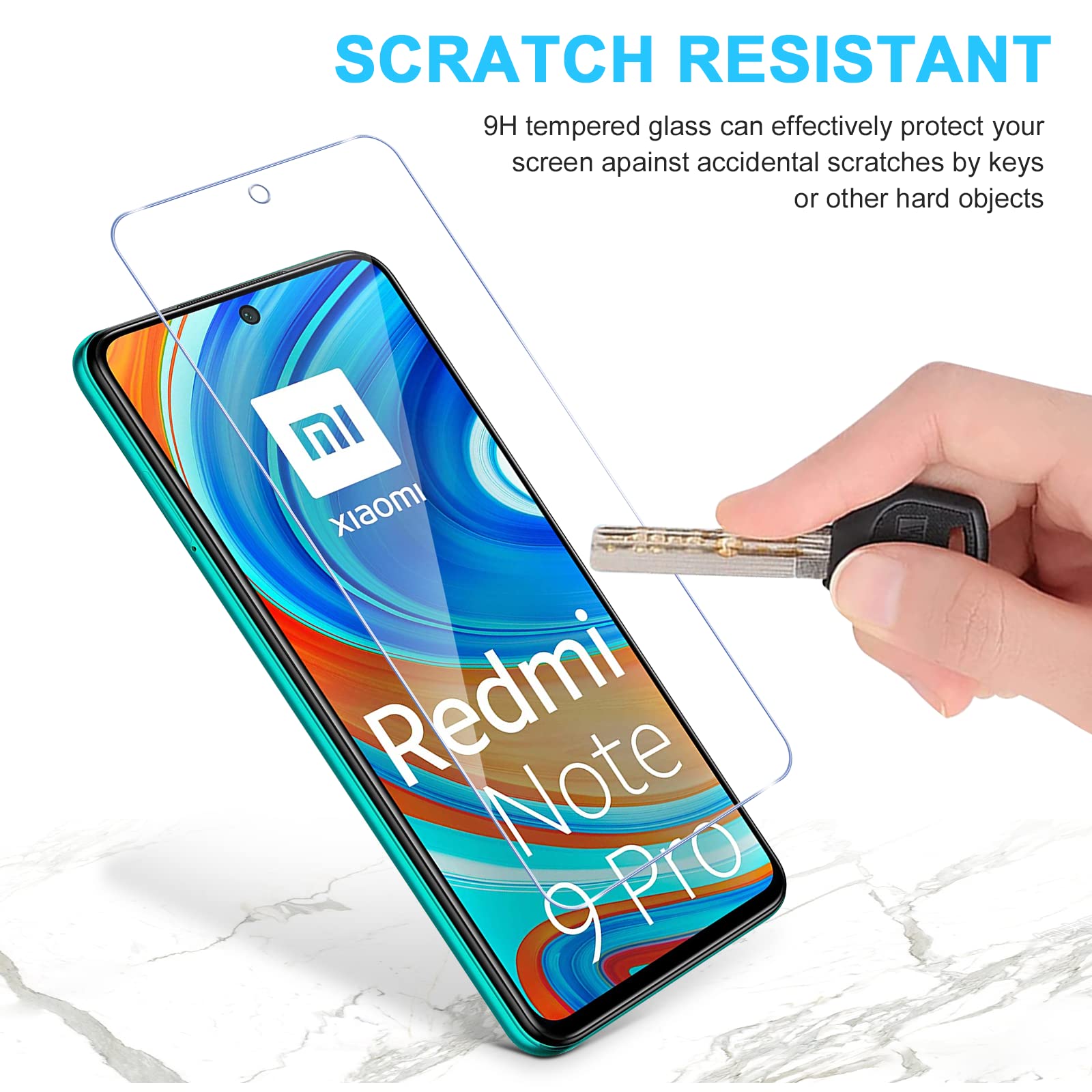 Protection écran Verre Trempé Anti-espion Pour Xiaomi Redmi Note 9S/9 Pro/9T - Lot De 4, 9H