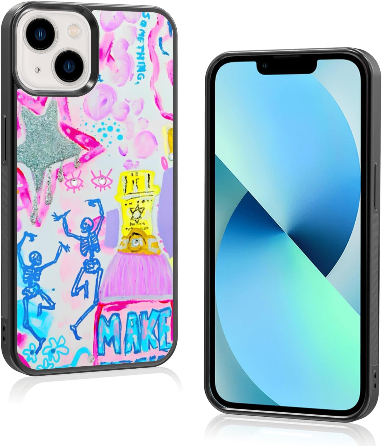 Preppy Skeleton Phone Case Fit for iPhone 13 — Shockproof Designed Make It Fun Print iPhone Case Cover for Boy Girl Men Women