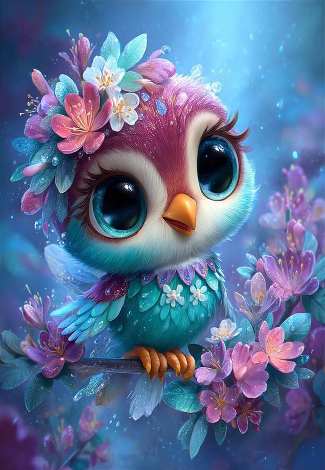 Puzzle 1200 Pezzi per Adulti Gufo Fiori Gioco Educativo Divertimento Impossible Difficile Puzzle per Adulti 1200 Pezzi 75 x 50 cm