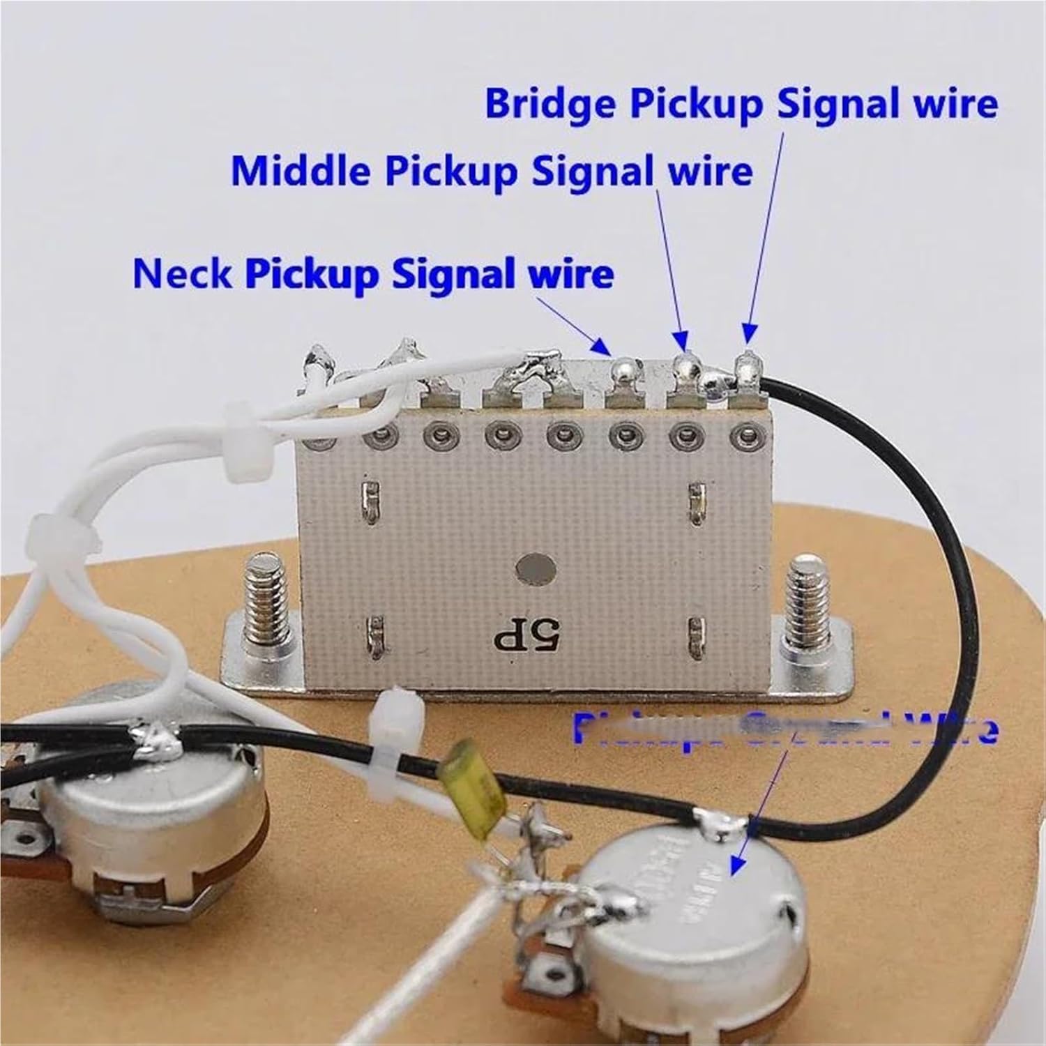 SSHエレキギターワイヤーハーネス 3 500Kポテンショメータ 5ポジションスイッチジャック付き ST用 1セット プロ仕様ギター