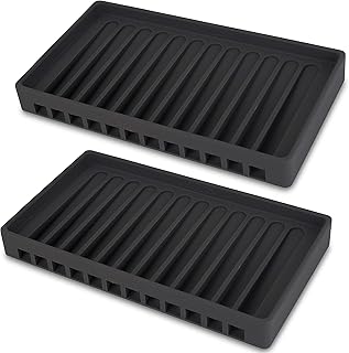 2 Pcs Kitchen Soap Tray, Kitchen Sink Tray, Self Draining Silicone Sponge Holder, Soap Tray for Kitchen Sink Bathroom, Sink Caddy Organizer for Soap Bottle, Sponge, Scrubber, Soap Dispenser