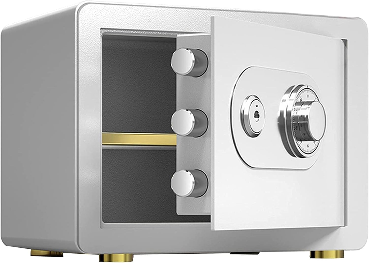 Fireproof Waterproof Safe Key Waterproof Anti-Theft Key Mechanical Cash Can Be Wall Lockers Steel Anti-Smashing Ty Deposit Box for Home Office Cash Use Storage,White