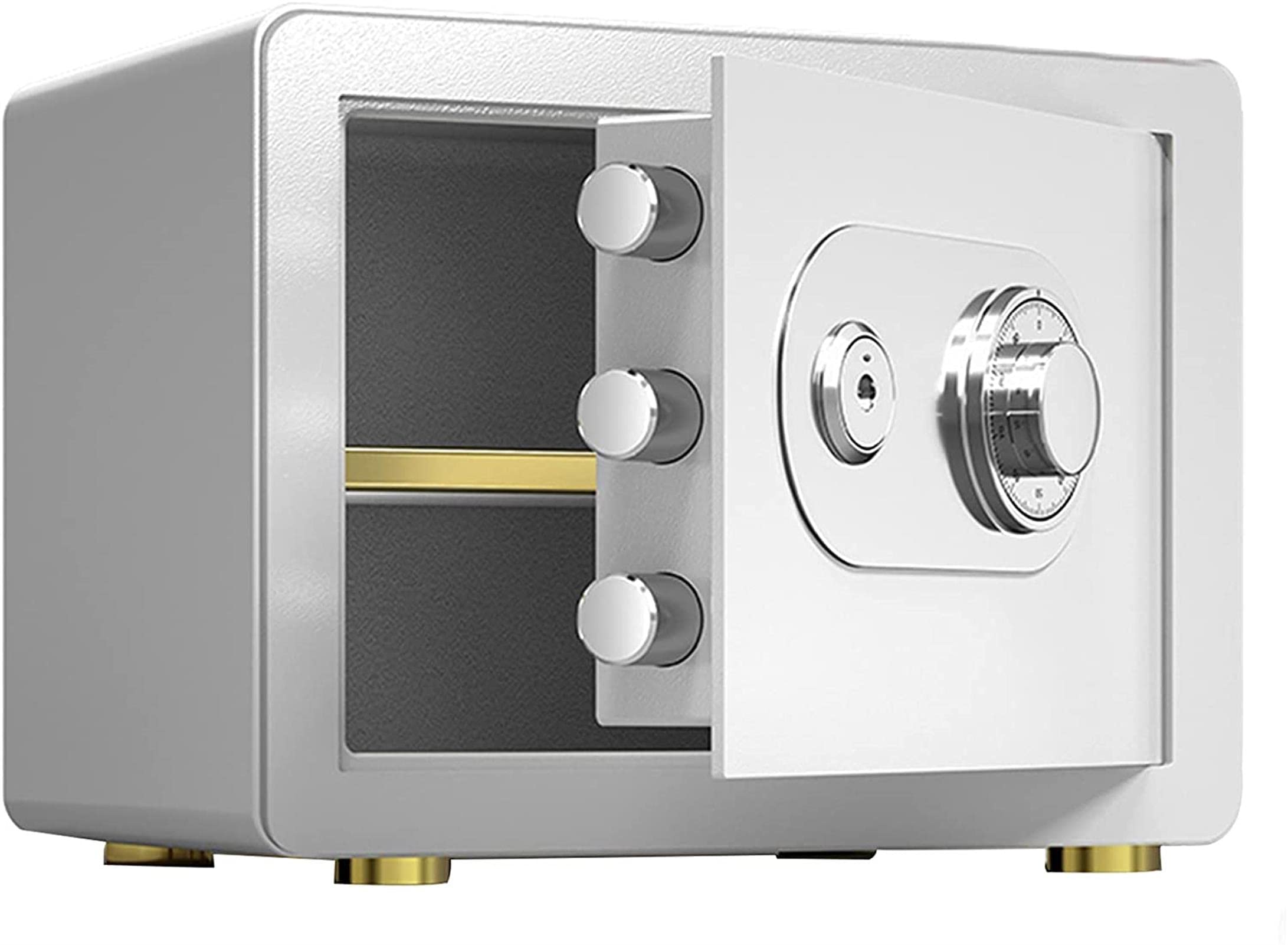 Caja fuerte ignífuga impermeable para montaje en pared con llave de acero para dinero en efectivo, objetos de valor, documentos, hogar y oficina, almacenamiento de armas, protección antirrobo