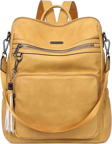 CLUCI - Morral para mujer, diseño de cuero, para viajes, bolso grande de hombro con borla